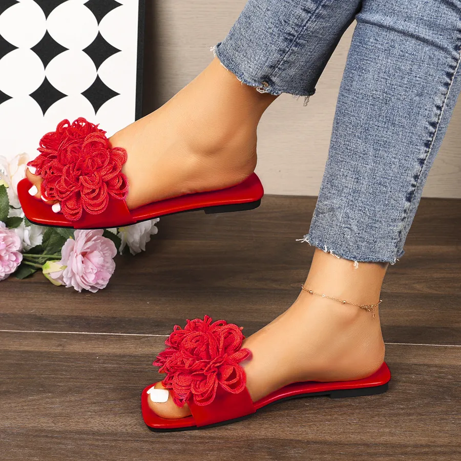 Floral Embellished Flat Sandals, image 12