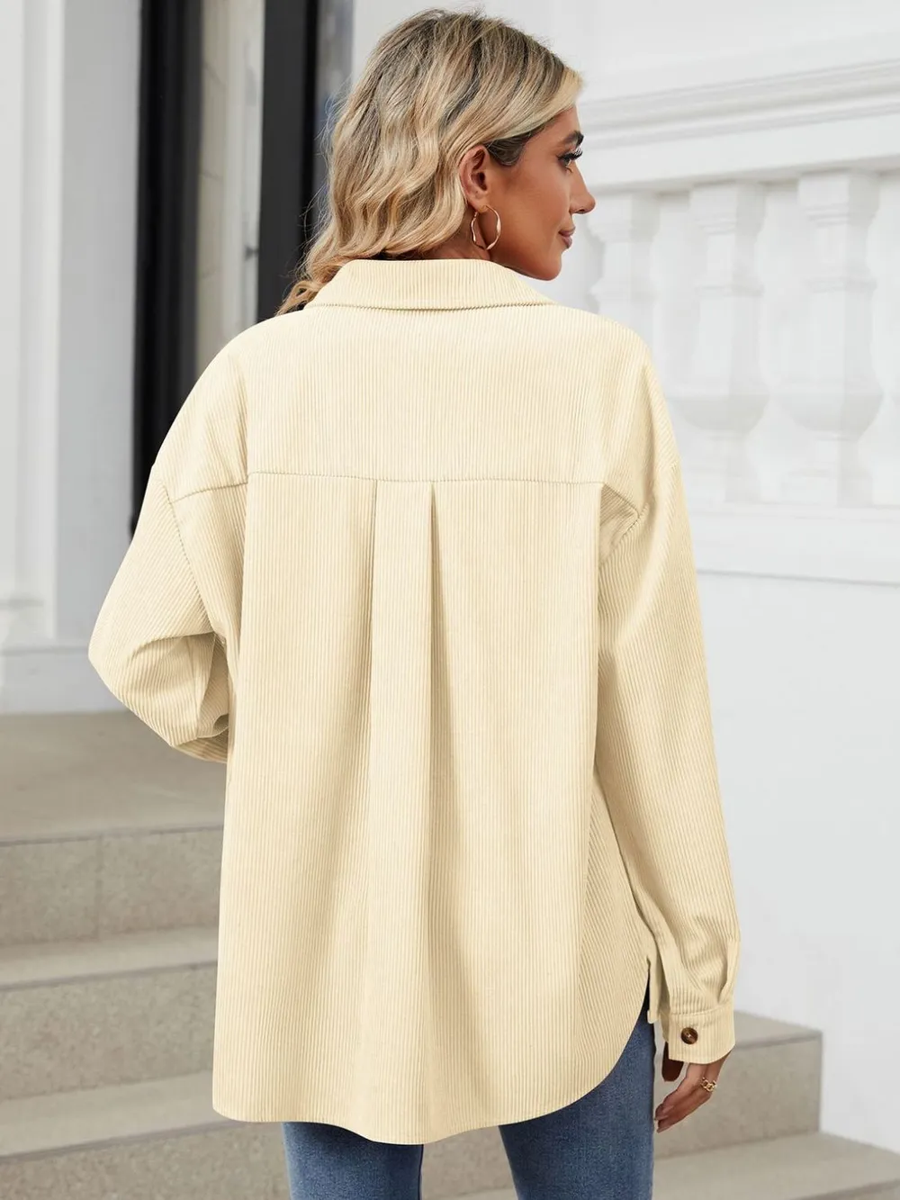 Button Up Long Sleeve Shirt with Breast Pockets, image 25