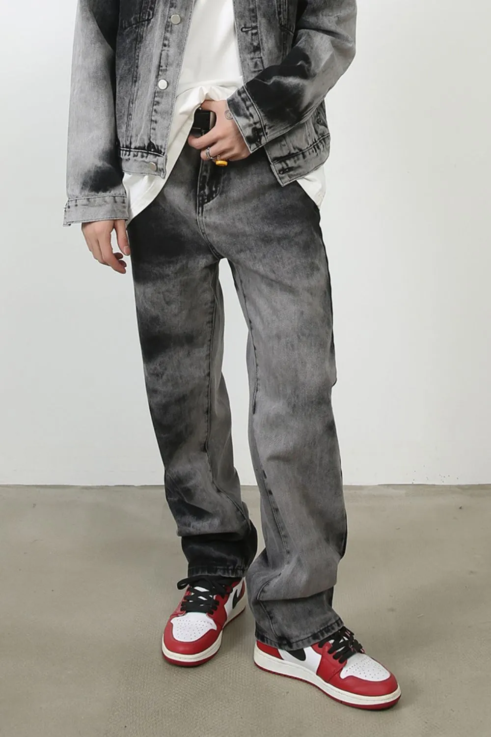 Men's Tie Dye Baggy Jeans with Pockets, image 3