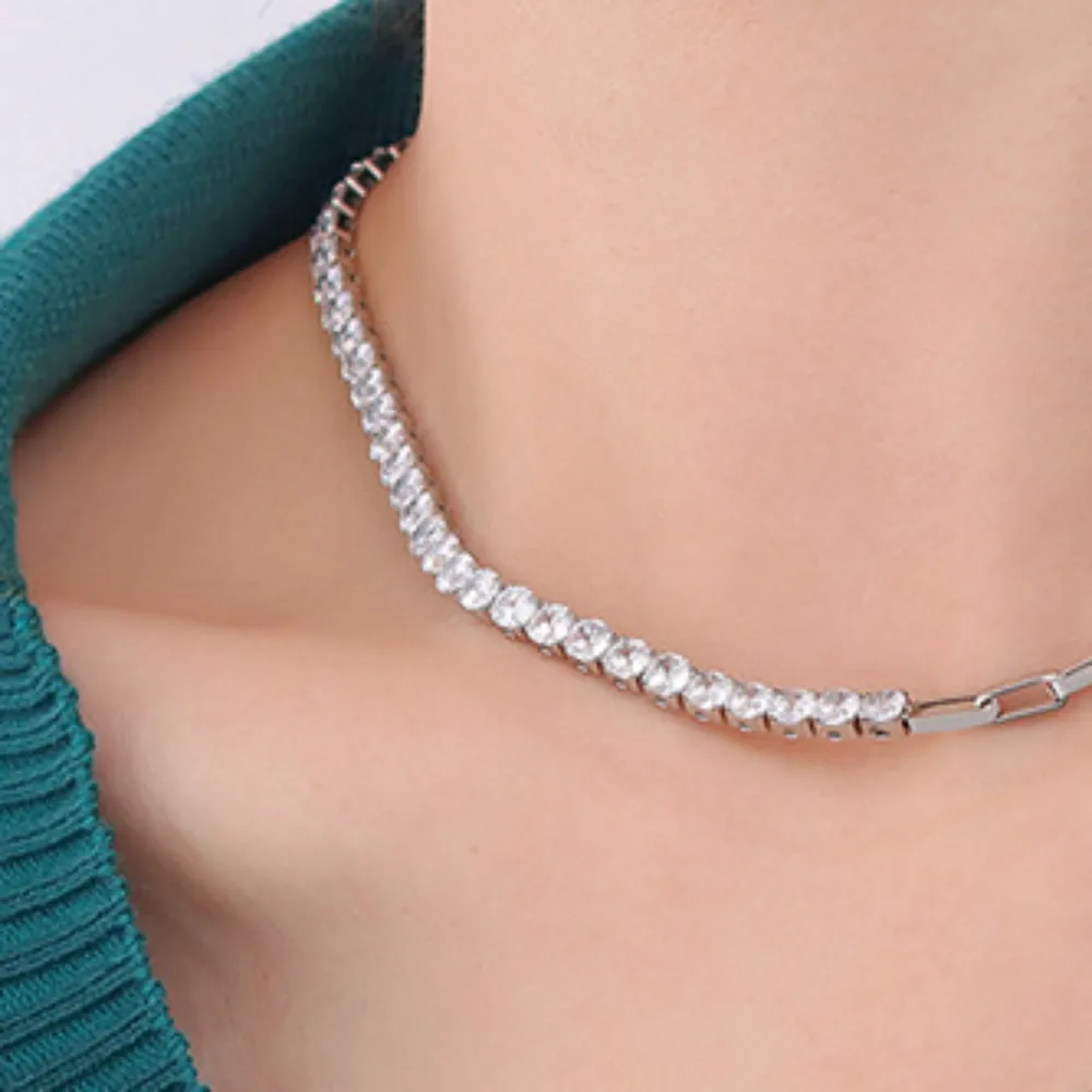 Zircon Titanium Steel Necklace, image 6