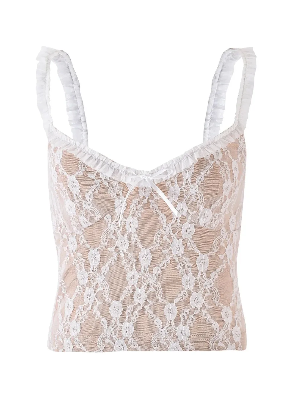 Lace Cami Top with Frill Straps, image 7