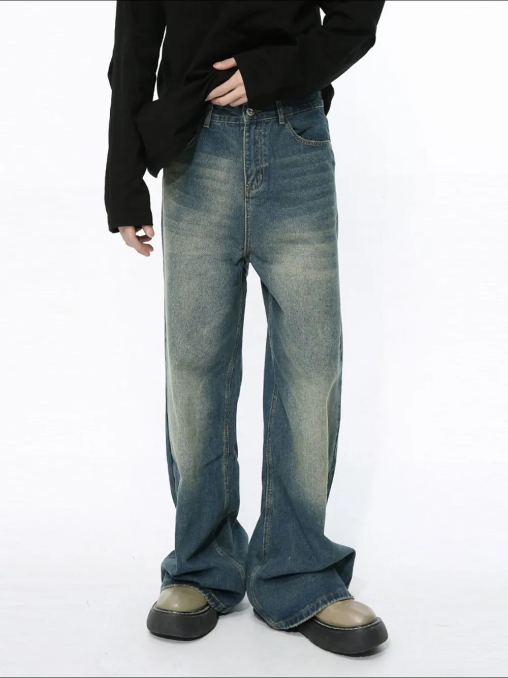 Wide Leg Jeans with Pockets, image 3