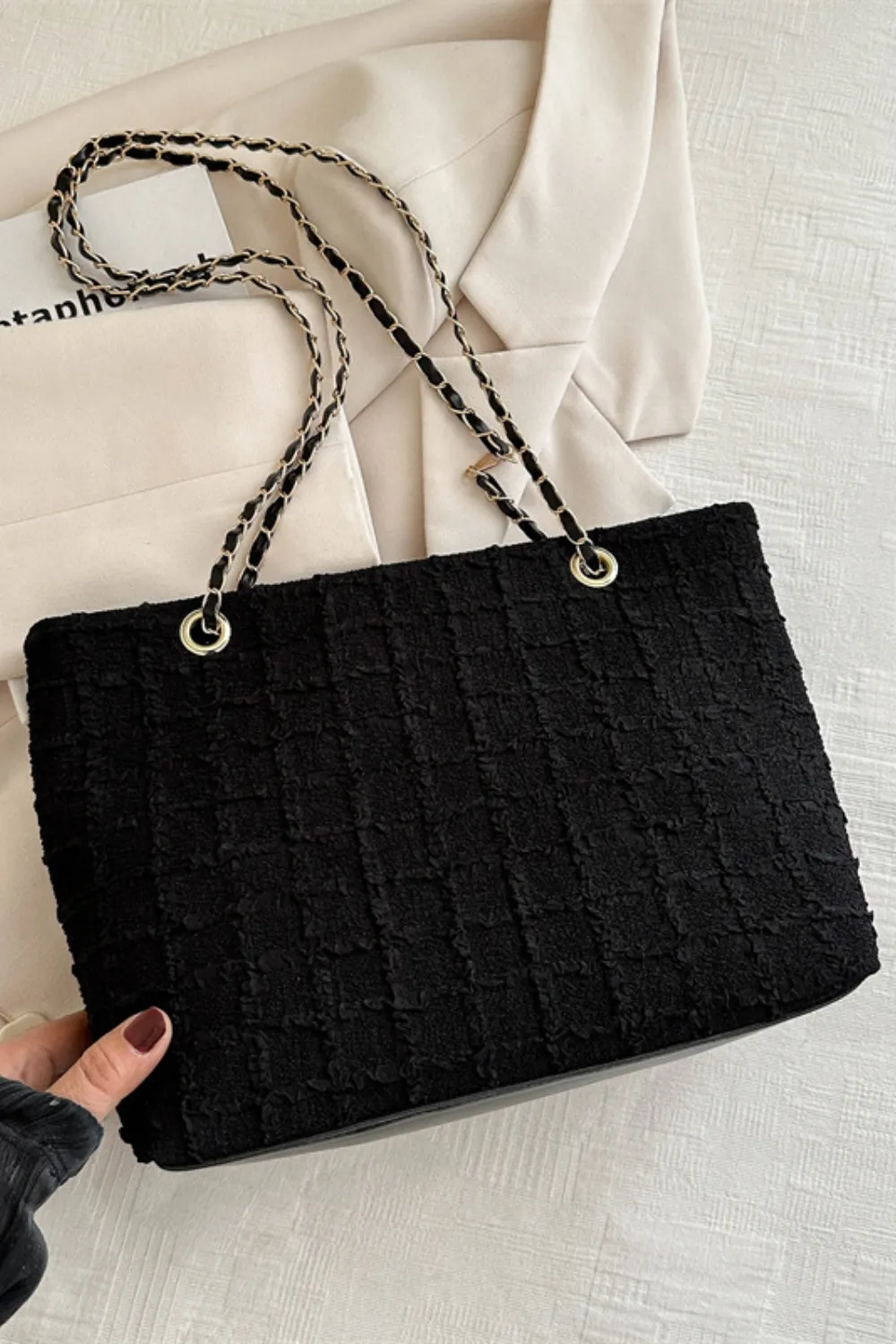 Polyester Texture Chain Tote bag, image 7