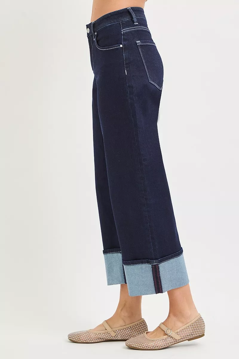 Slouchy Crop Barrel Cuffed Hem Jeans, image 2