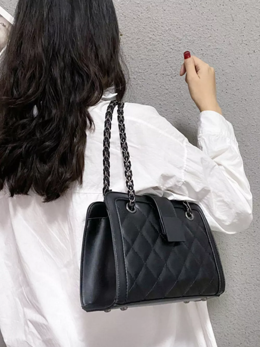 Quilted Chain Strap Shoulder Bag, image 3