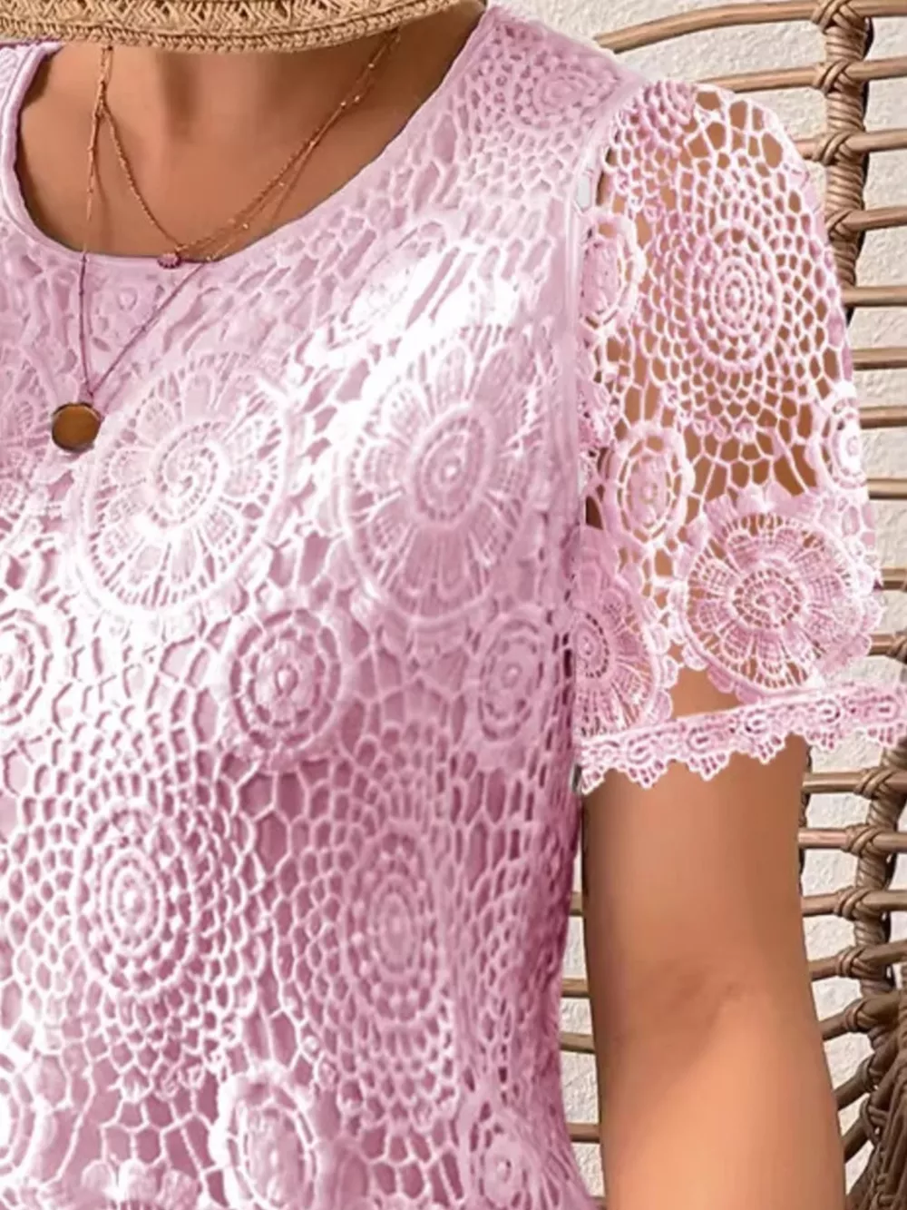 Lace Short Sleeve Blouse, image 17