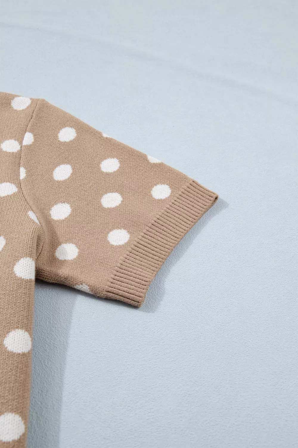 Polka Dot Short Sleeve Button Down Sweater Cardigan, image 10
