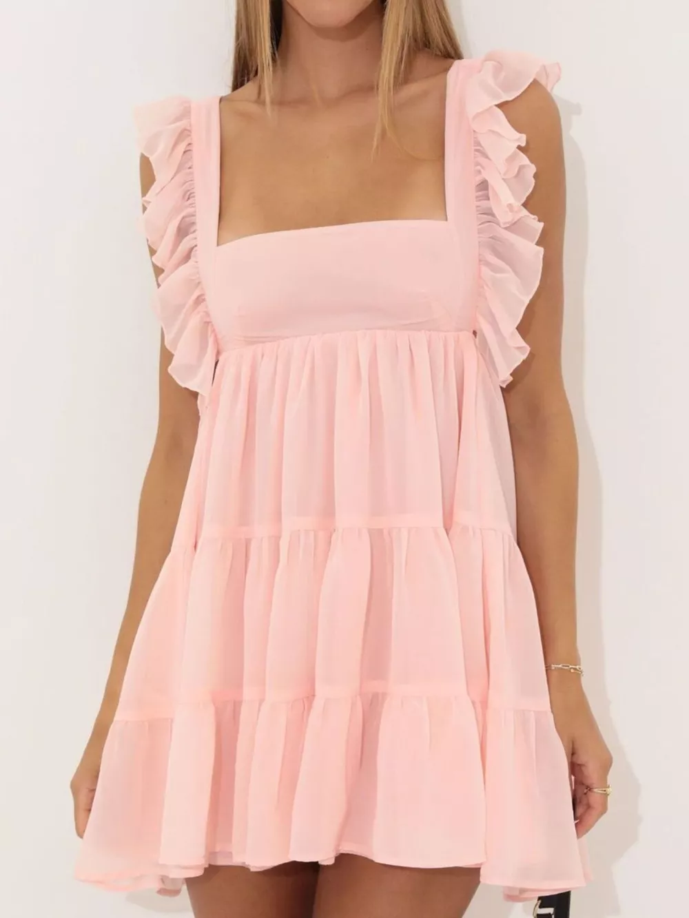 Ruffled Square Neck Tiered Dress, image 5
