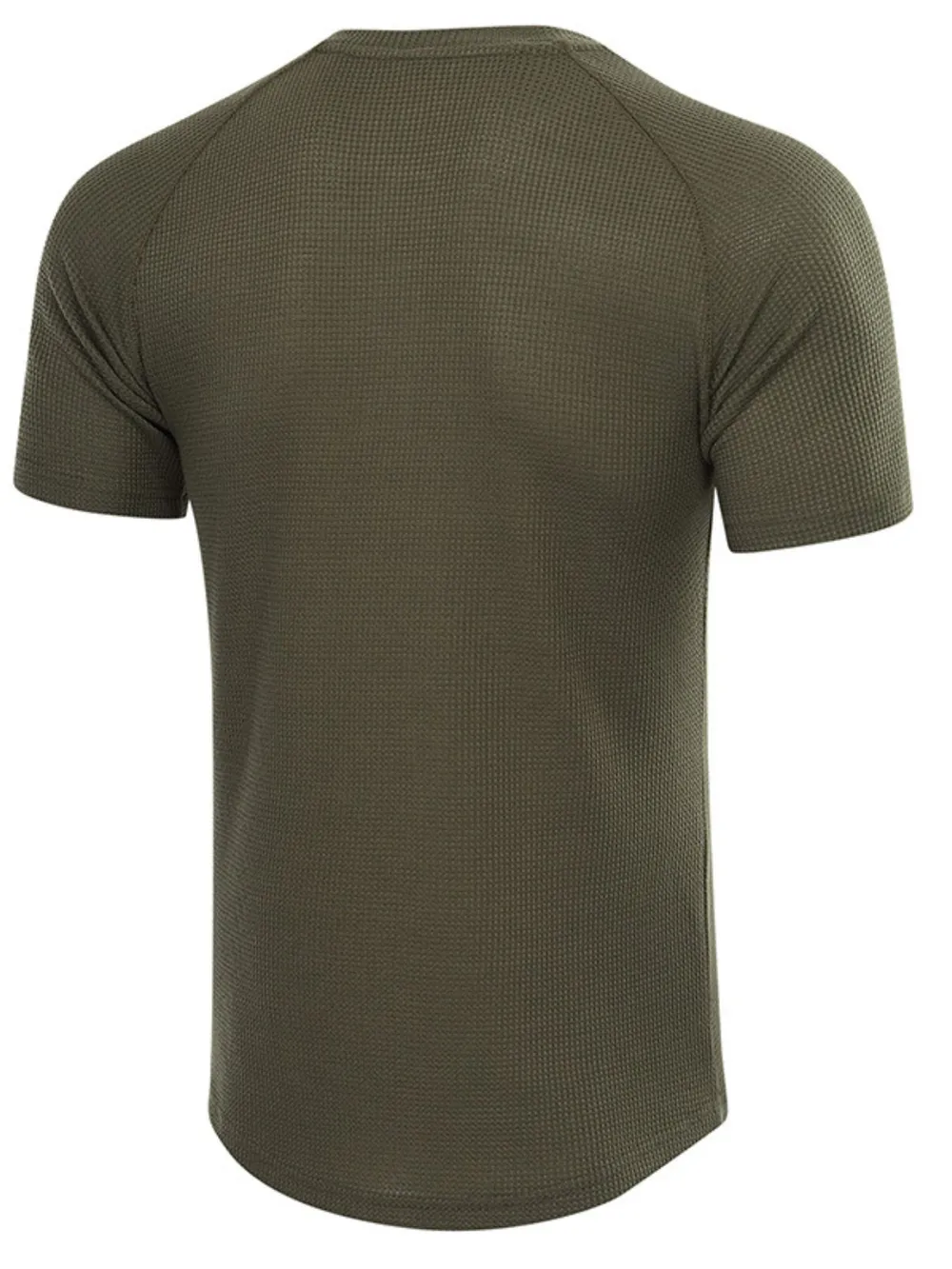 Men's Casual Waffle Knit Henley T-Shirt, image 3
