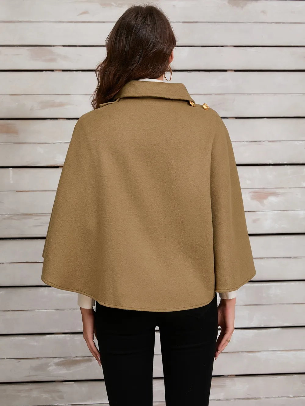Collared Neck Cropped Cape, image 15