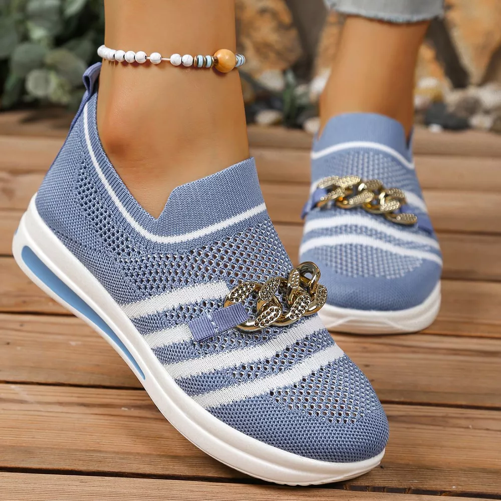 Round Toe Mesh Slip-Ons, image 2