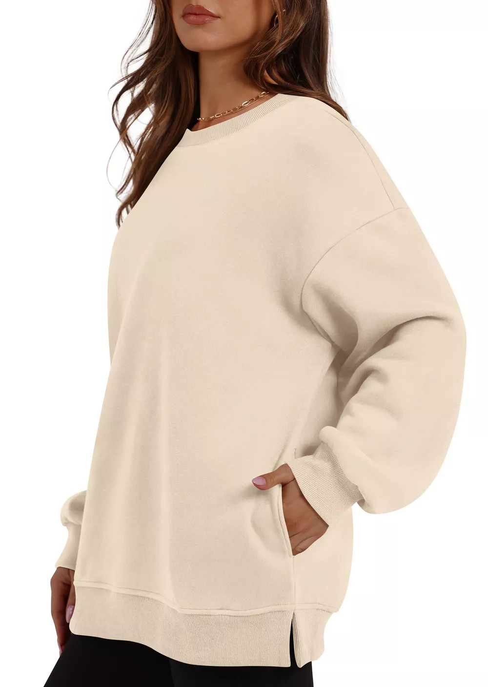 Casual Solid Color Long Sleeve Sweatshirt, image 3