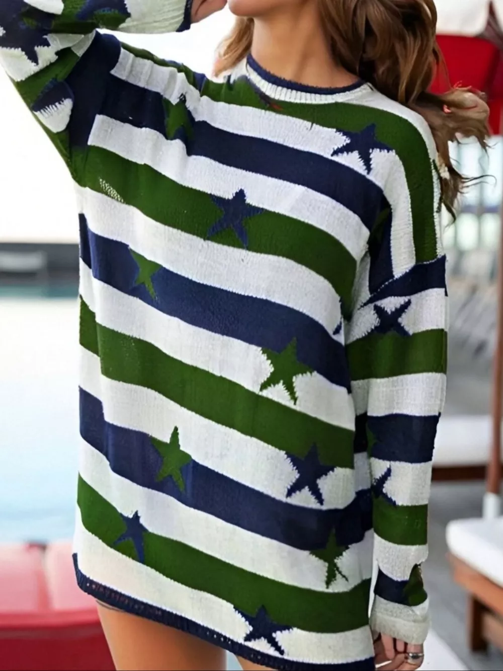 Stars and Stripes Long Sleeve Sweater, image 9
