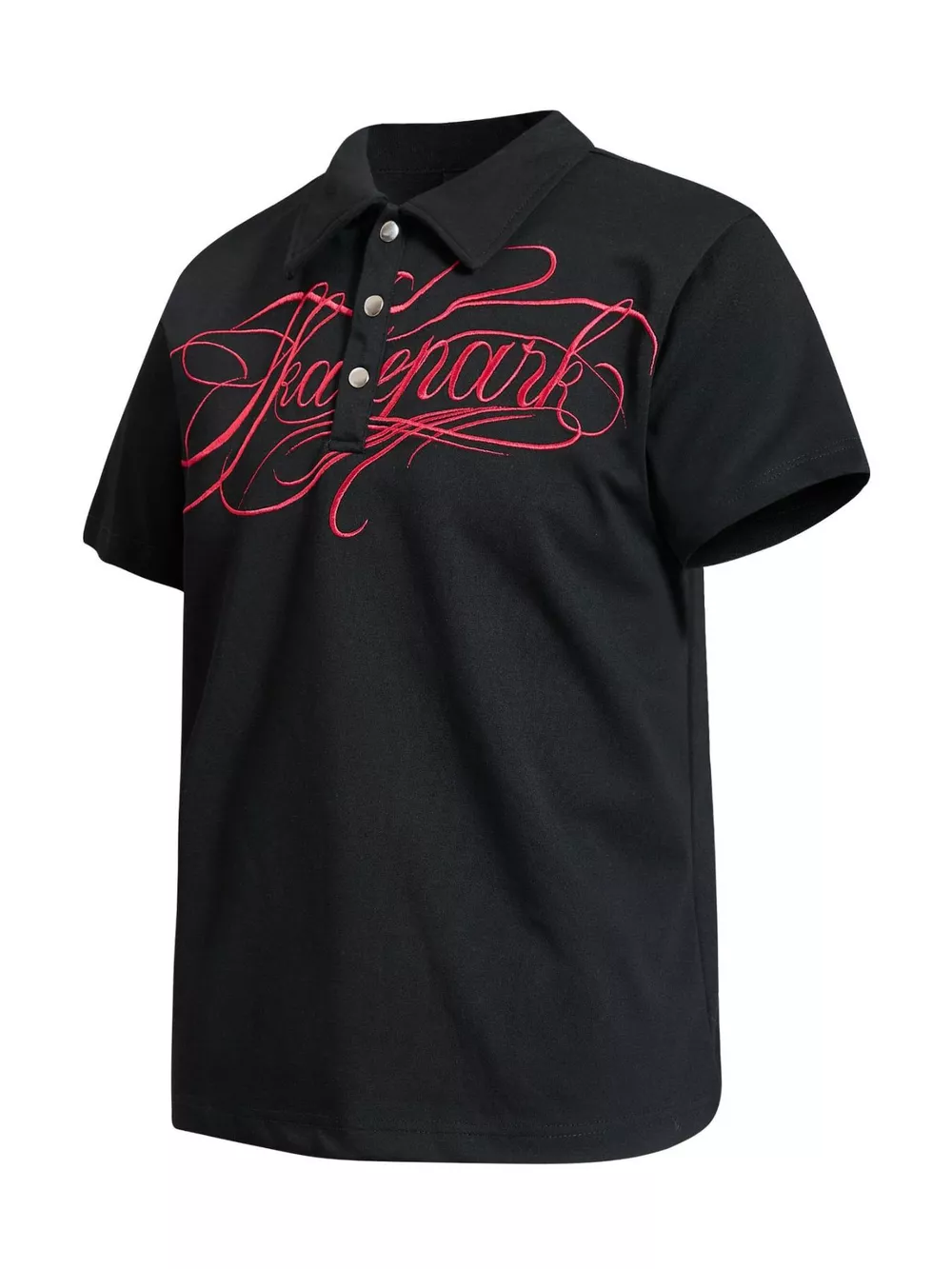 Men's Letter Embroidered Short Sleeve Polo, image 2