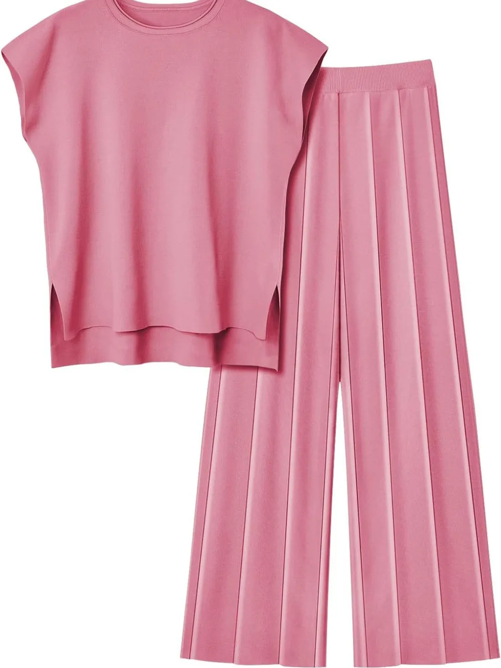Round Neck Cap Sleeve Top and Pants Knit Set, image 9