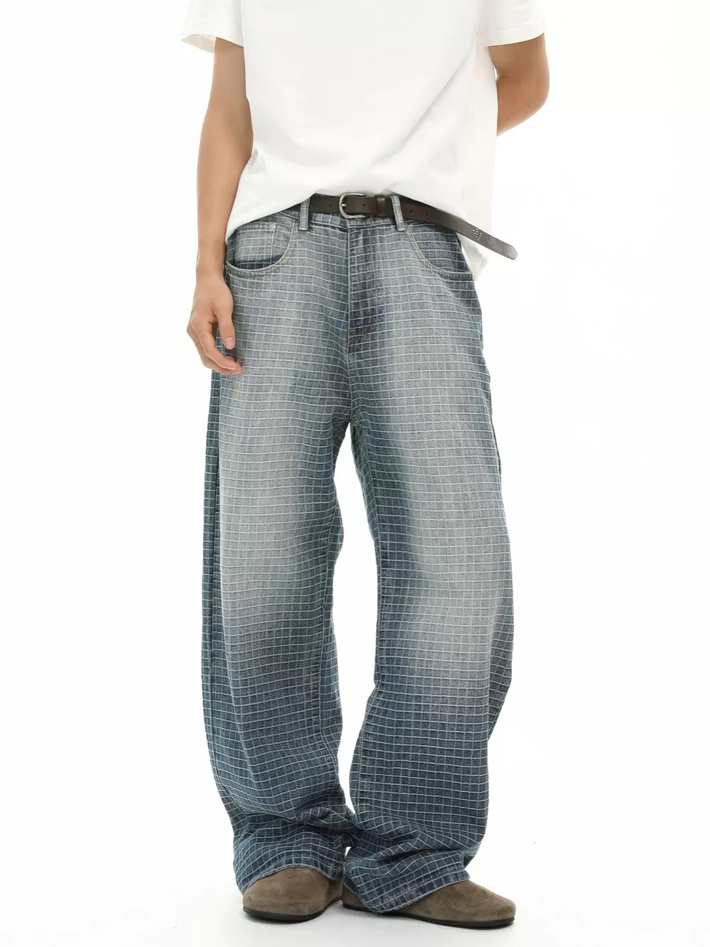 Men's Plaid Relaxed Fit Jeans