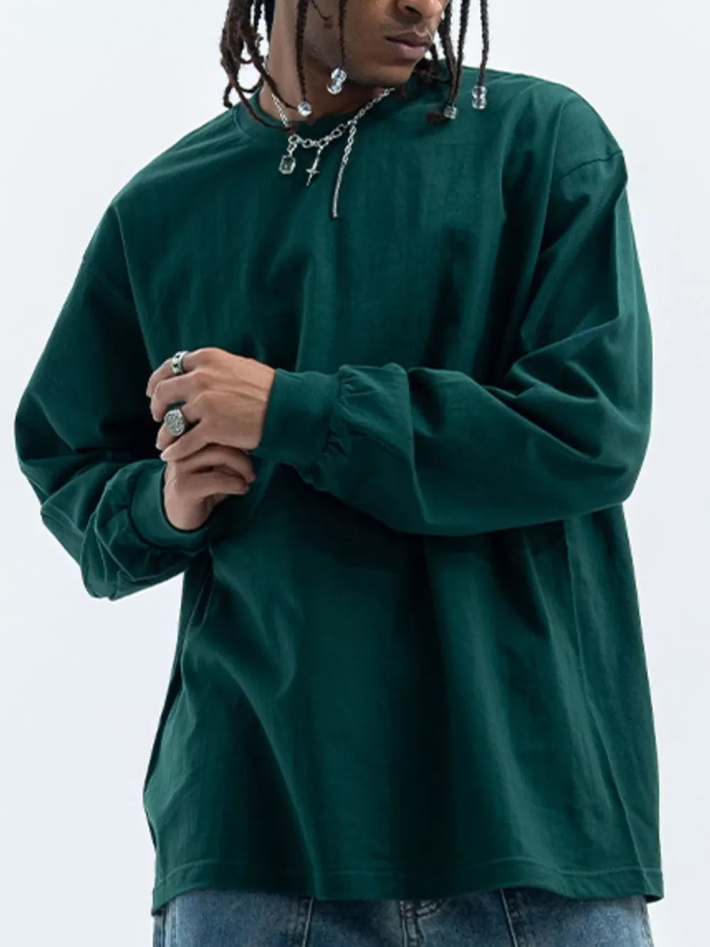 Men's Round Neck Long Sleeve T-Shirt, image 4