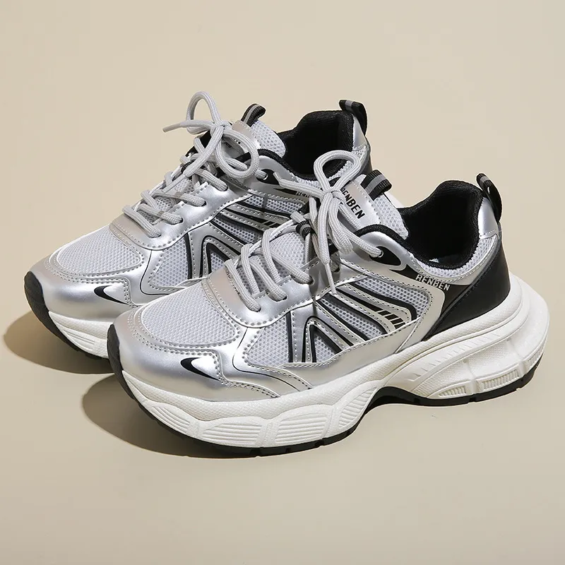 Lace-Up Platform Athletic Shoes, image 5