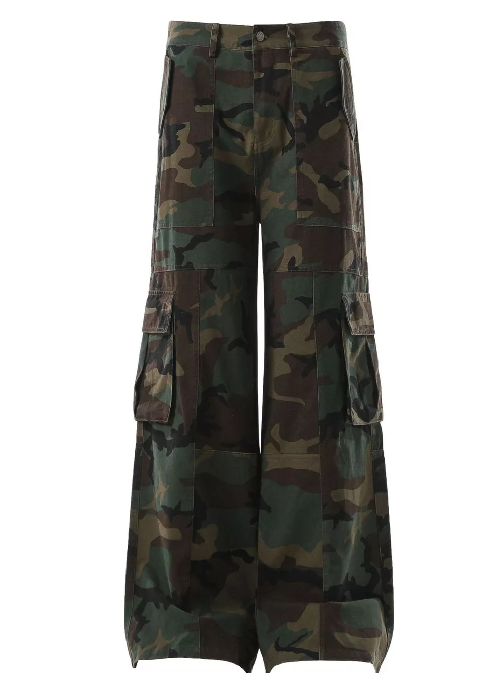 Men's Camouflage Wide-Leg Cargo Pants