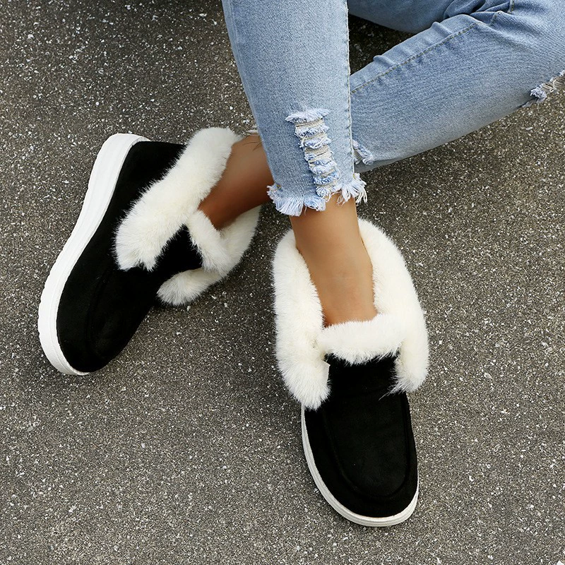 Cozy Fuzzy Trim Ankle Boots, image 3