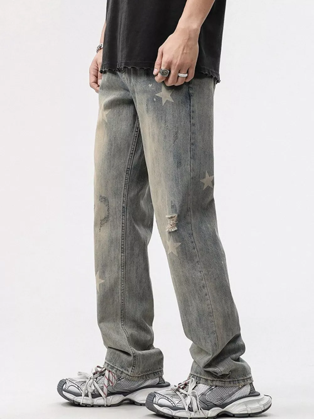 Men's Star Wide Leg Jeans, image 4