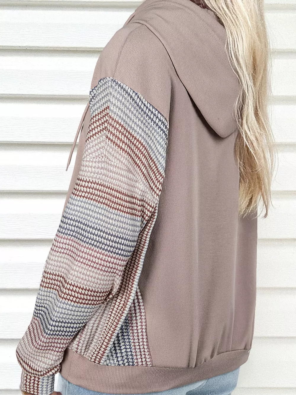 Colorblock Patchwork Baggy Hoodie, image 2