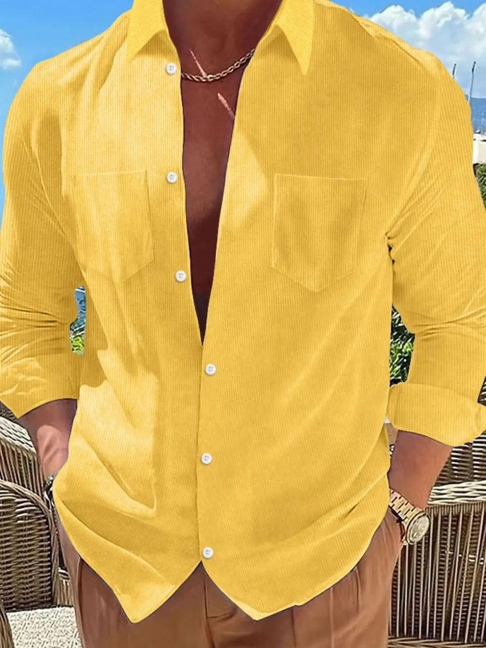 Men's Full Size Button Down Long Sleeve Casual Shirt Plus Size, image 5