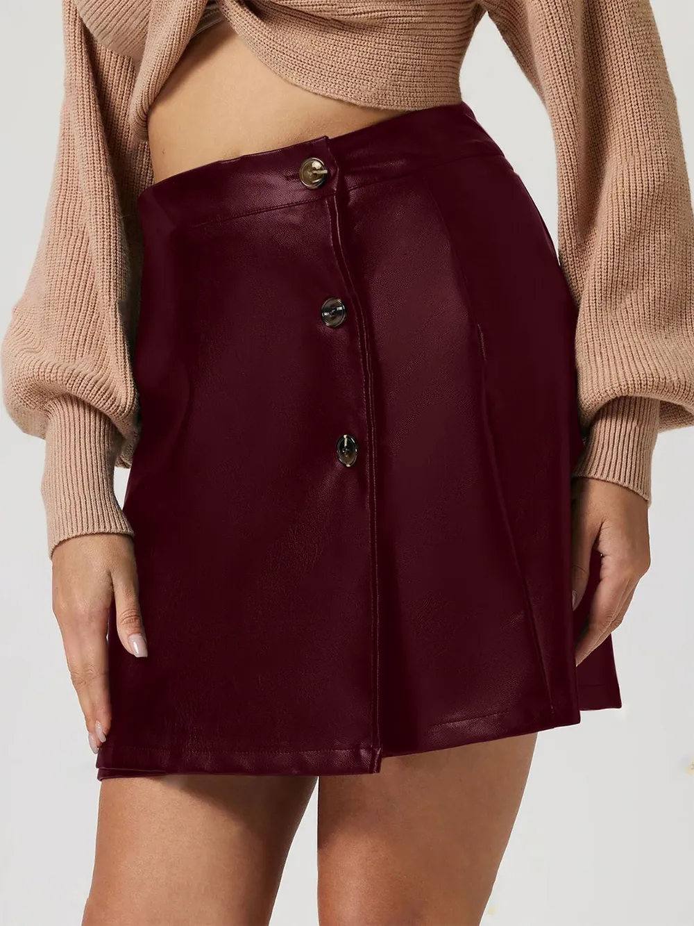 Buttoned High Rise Mini Skirt, image 6