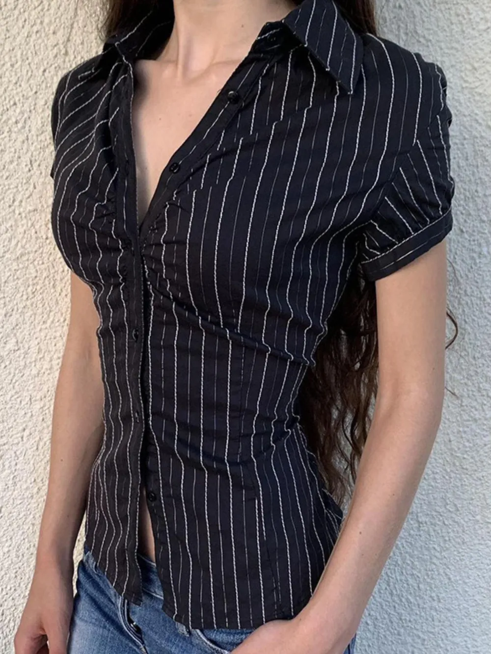Striped Button-Down Collared Neck Shirt, image 13