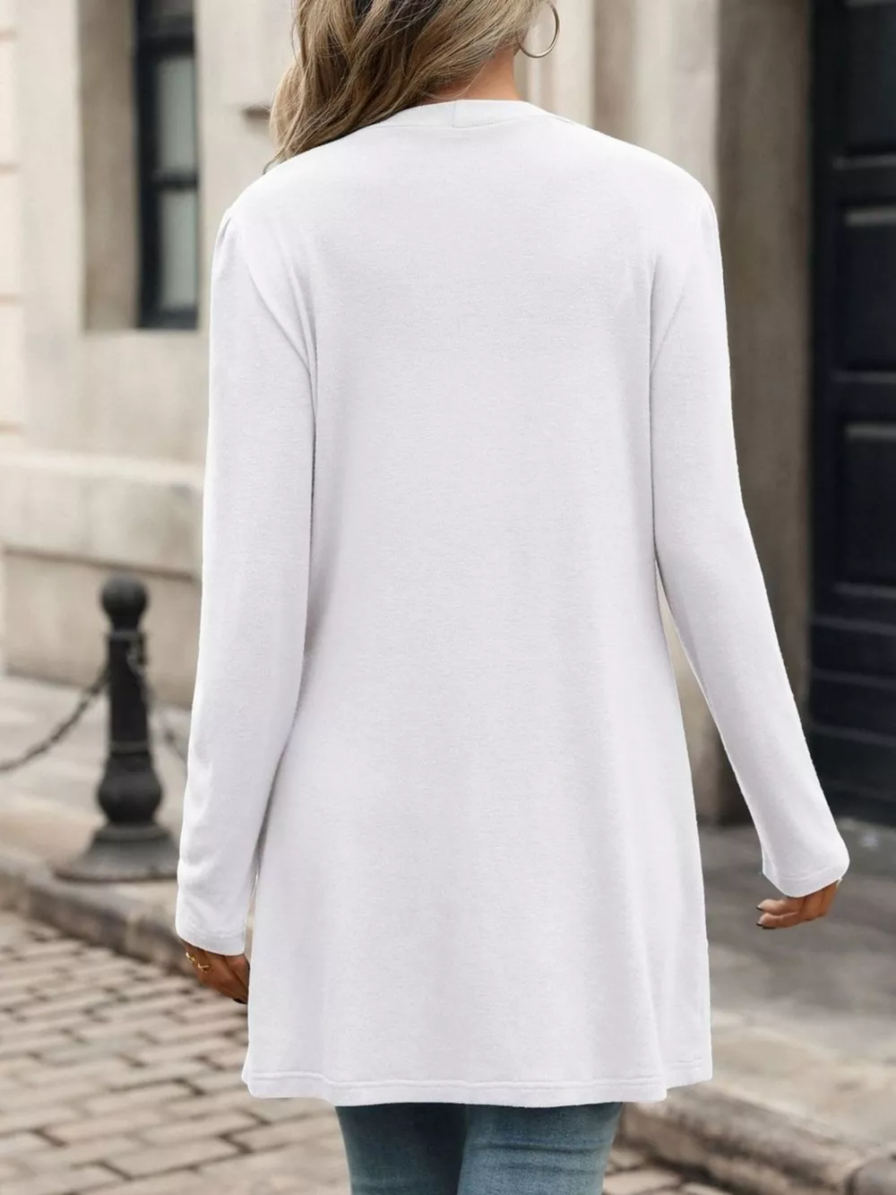 V-Neck Button-Up Long Sleeve Cardigan with Pockets, image 26