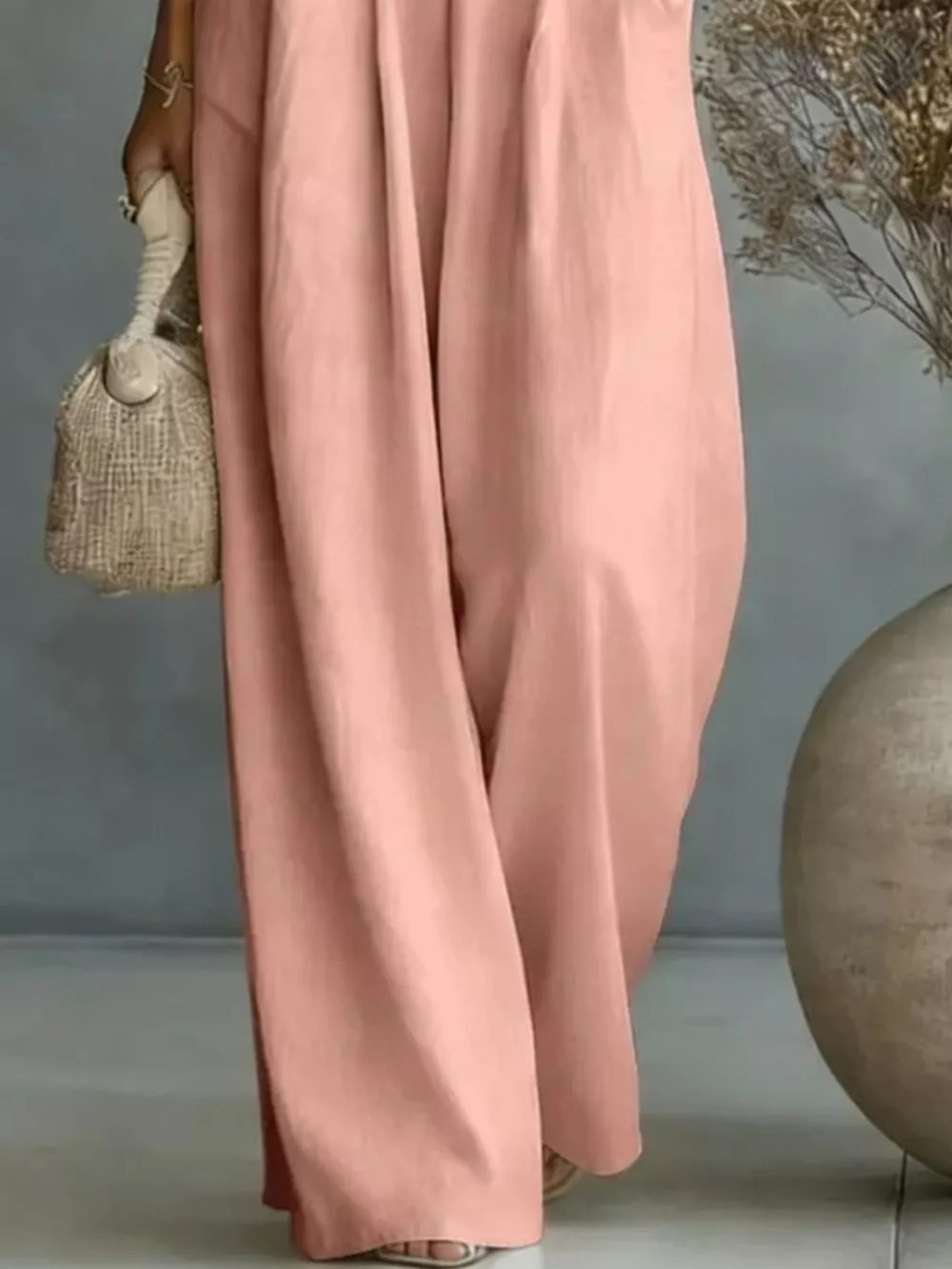 Full Size Half Sleeve Wide-Leg Jumpsuit Plus Size, image 28