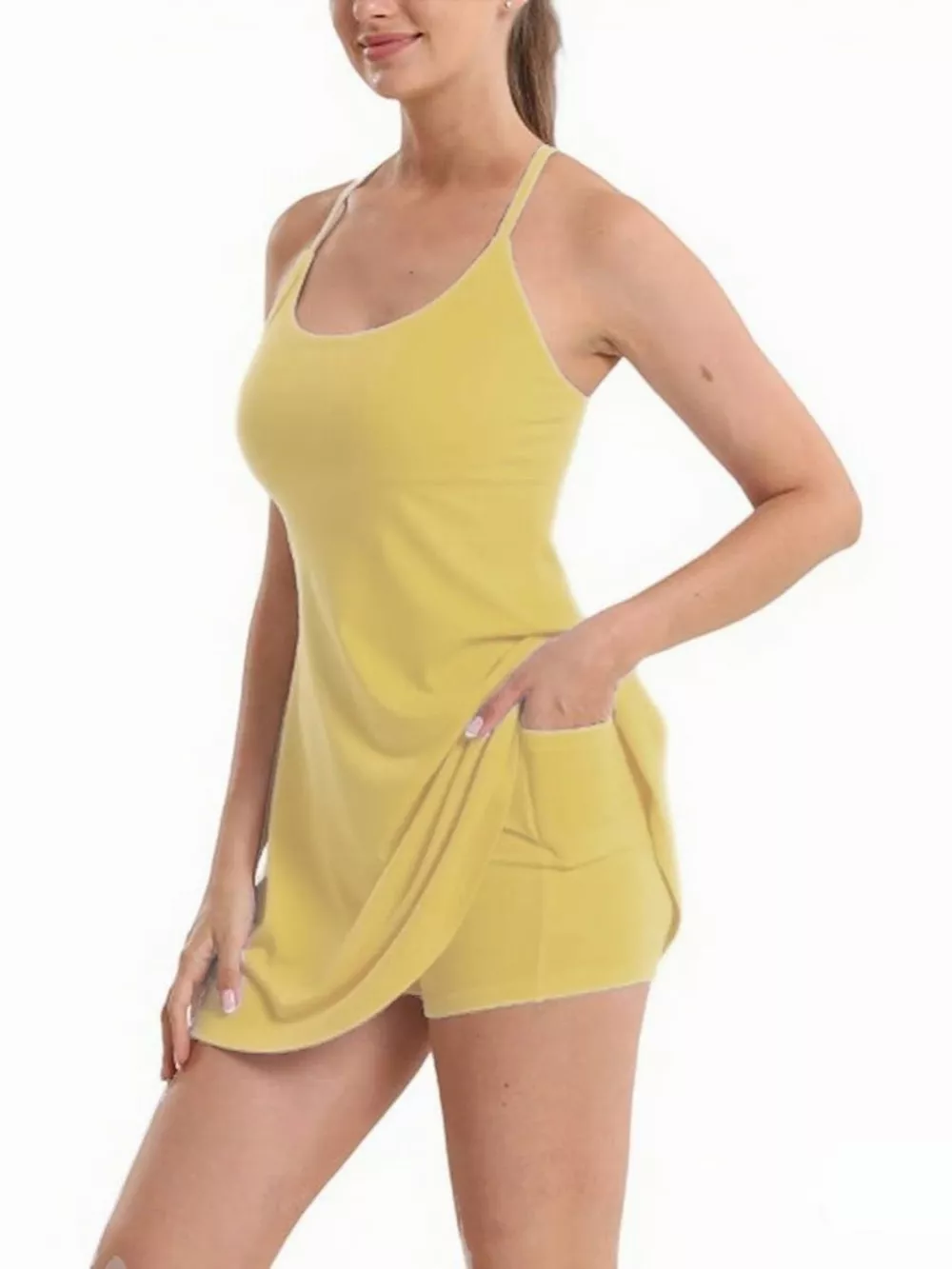 Scoop Neck Cami and Shorts Active Set, image 16