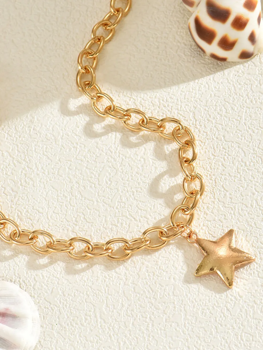 18K Gold-Plated Star Pendant Chain Necklace, image 3