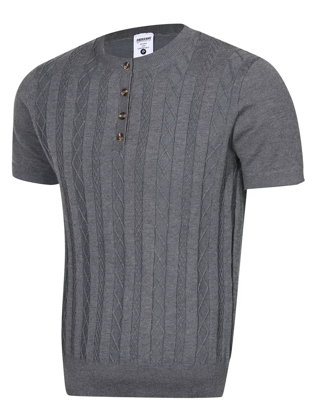 Men's Cable Knit Short Sleeve Knit Top, image 5