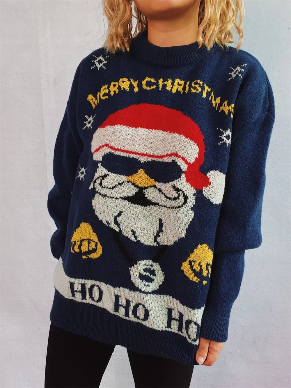Santa Round Neck Long Sleeve Sweater, image 3
