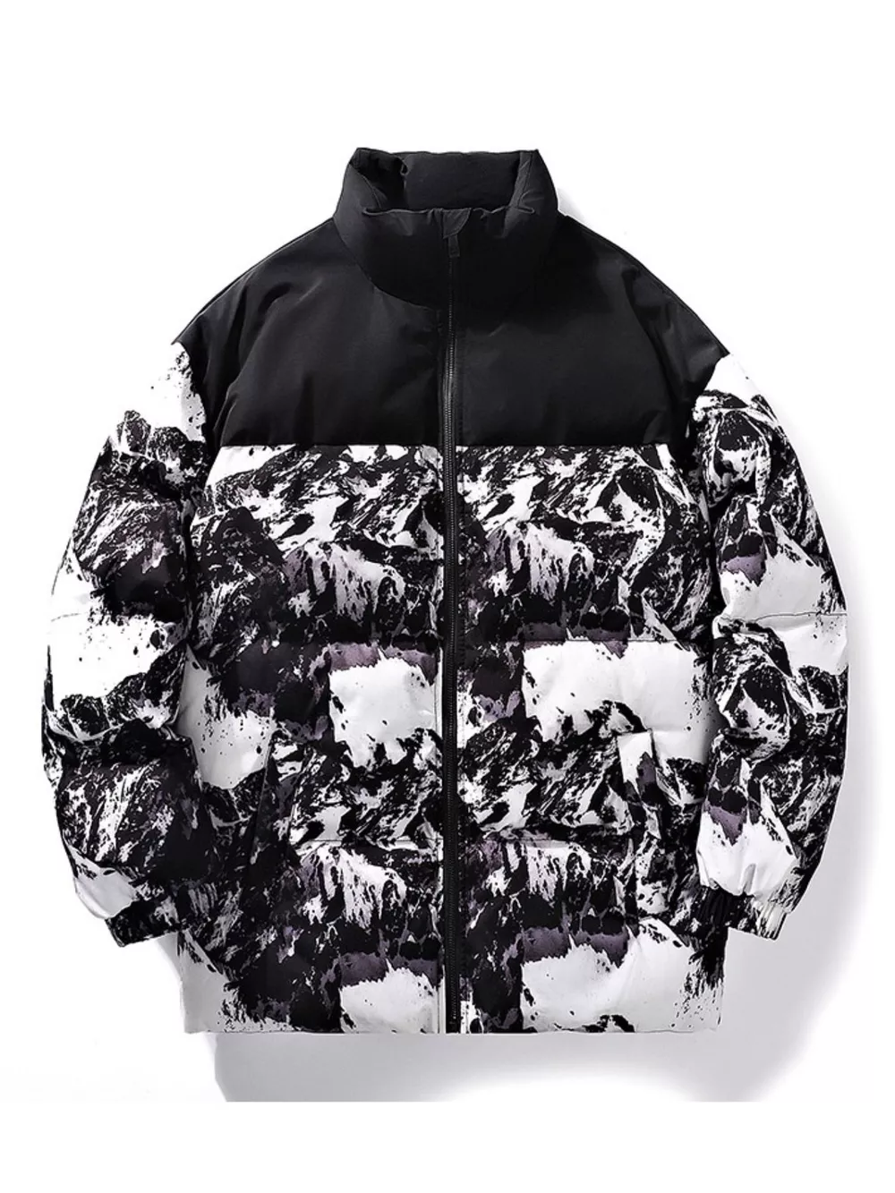 Men's Full Size Printed Padded Winter Coat Plus Size, image 3
