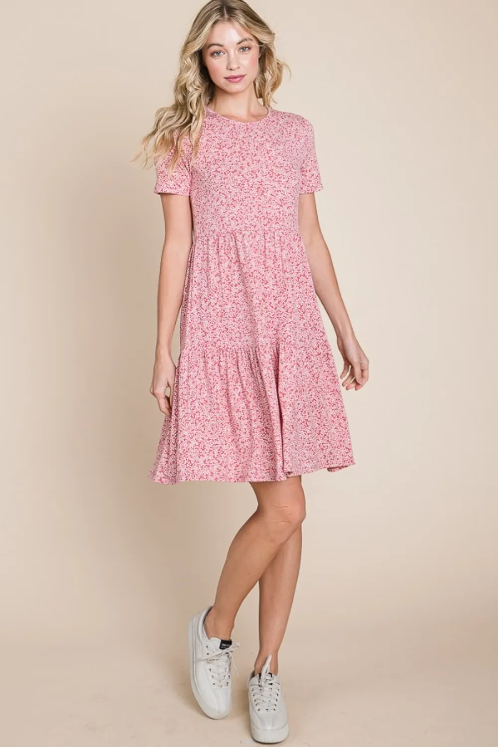 Printed Short Sleeve Mini Dress, image 5