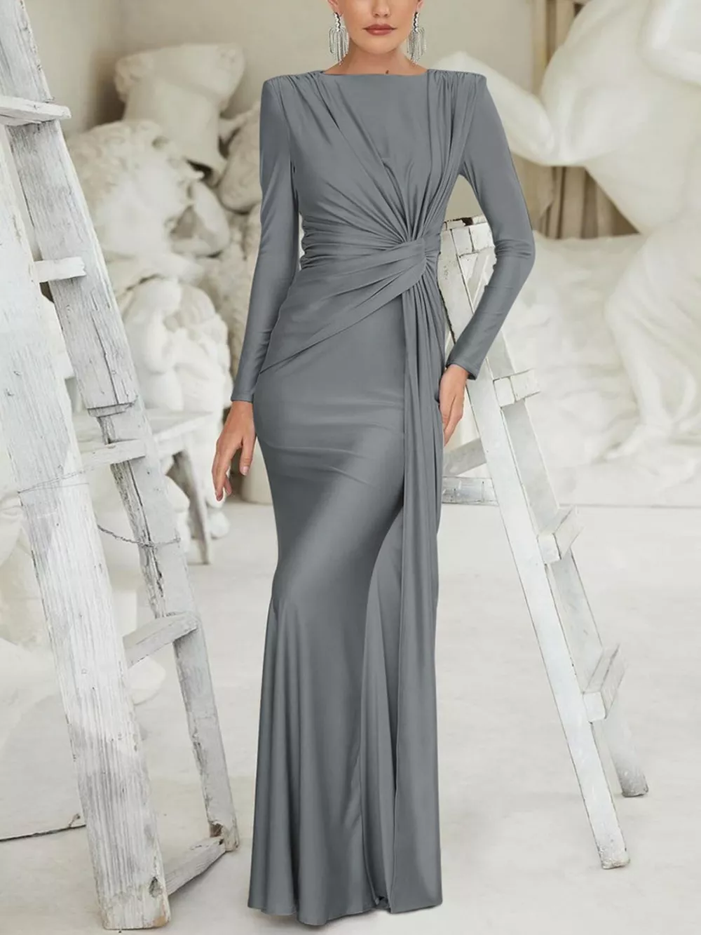 Twisted Long Sleeve Maxi Dress, image 22