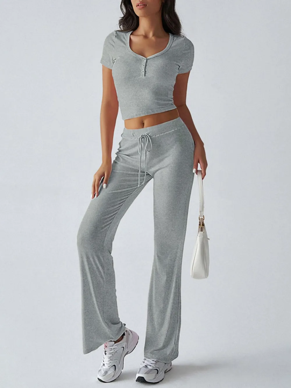 Short Sleeve Top and Drawstring Pants Set, image 15