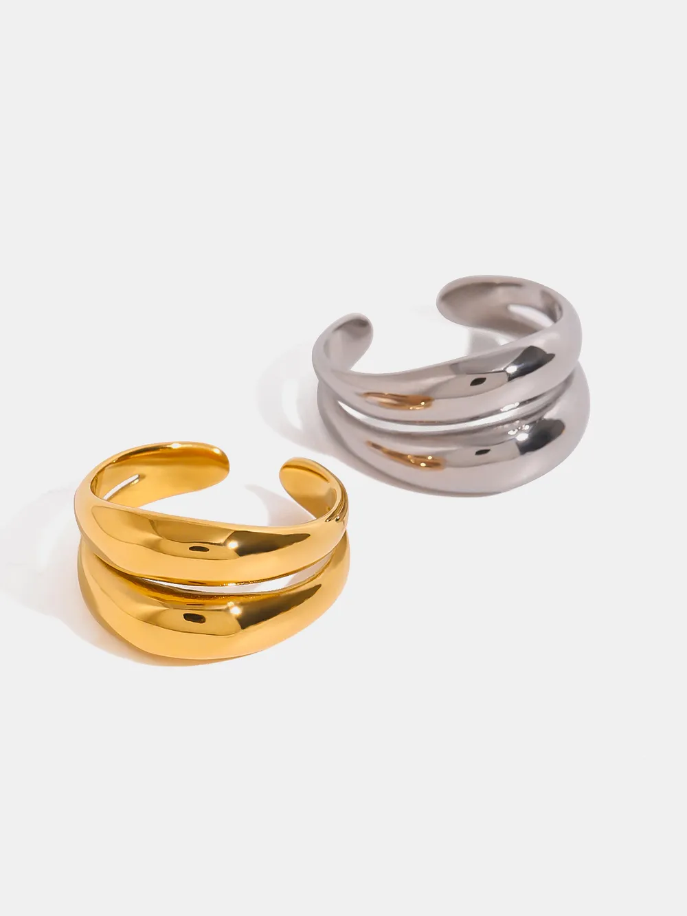 Stainless Steel Double-Layered Ring, image 6