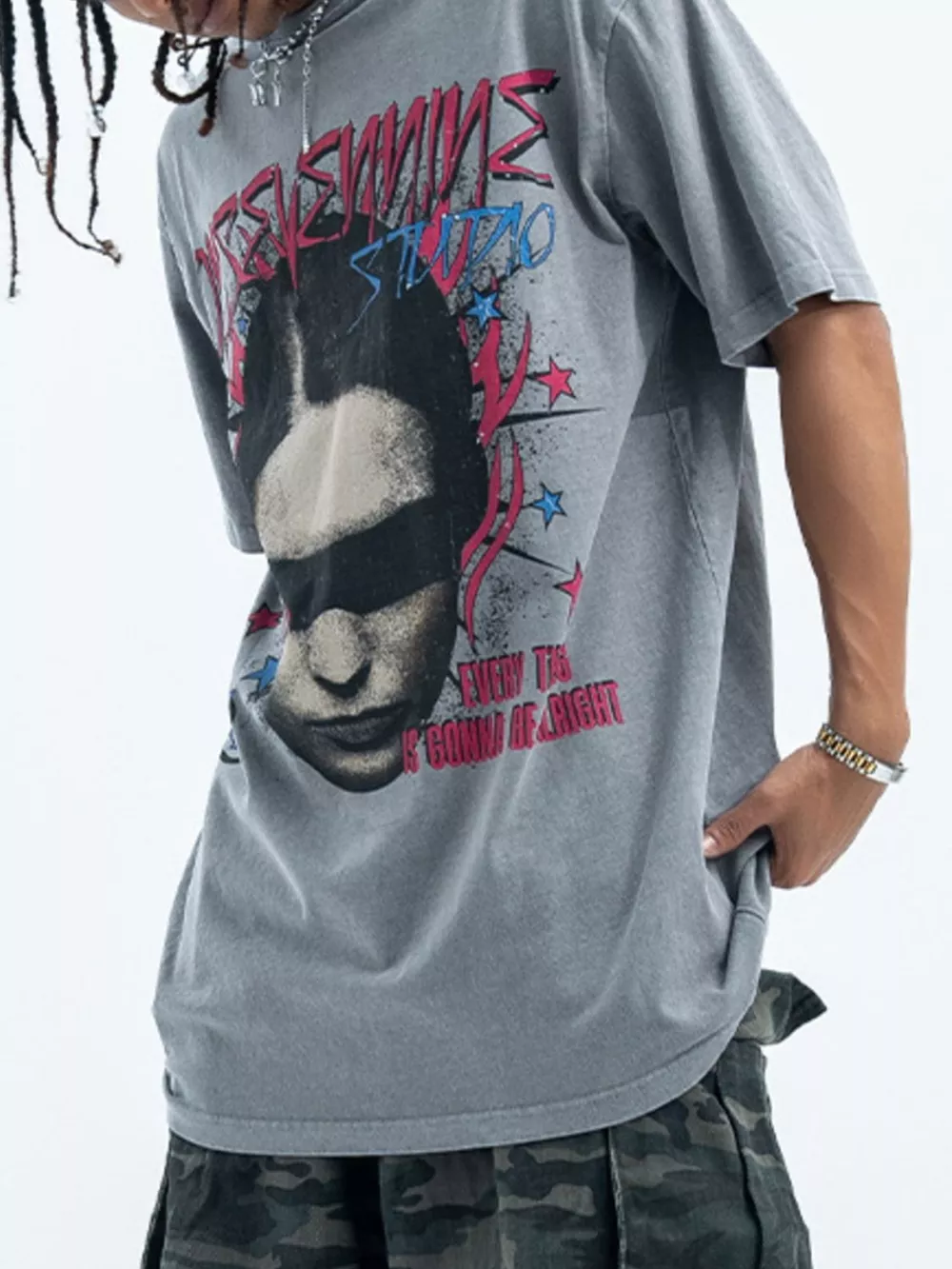 Men's Vintage Graphic Oversized T-Shirt, image 2