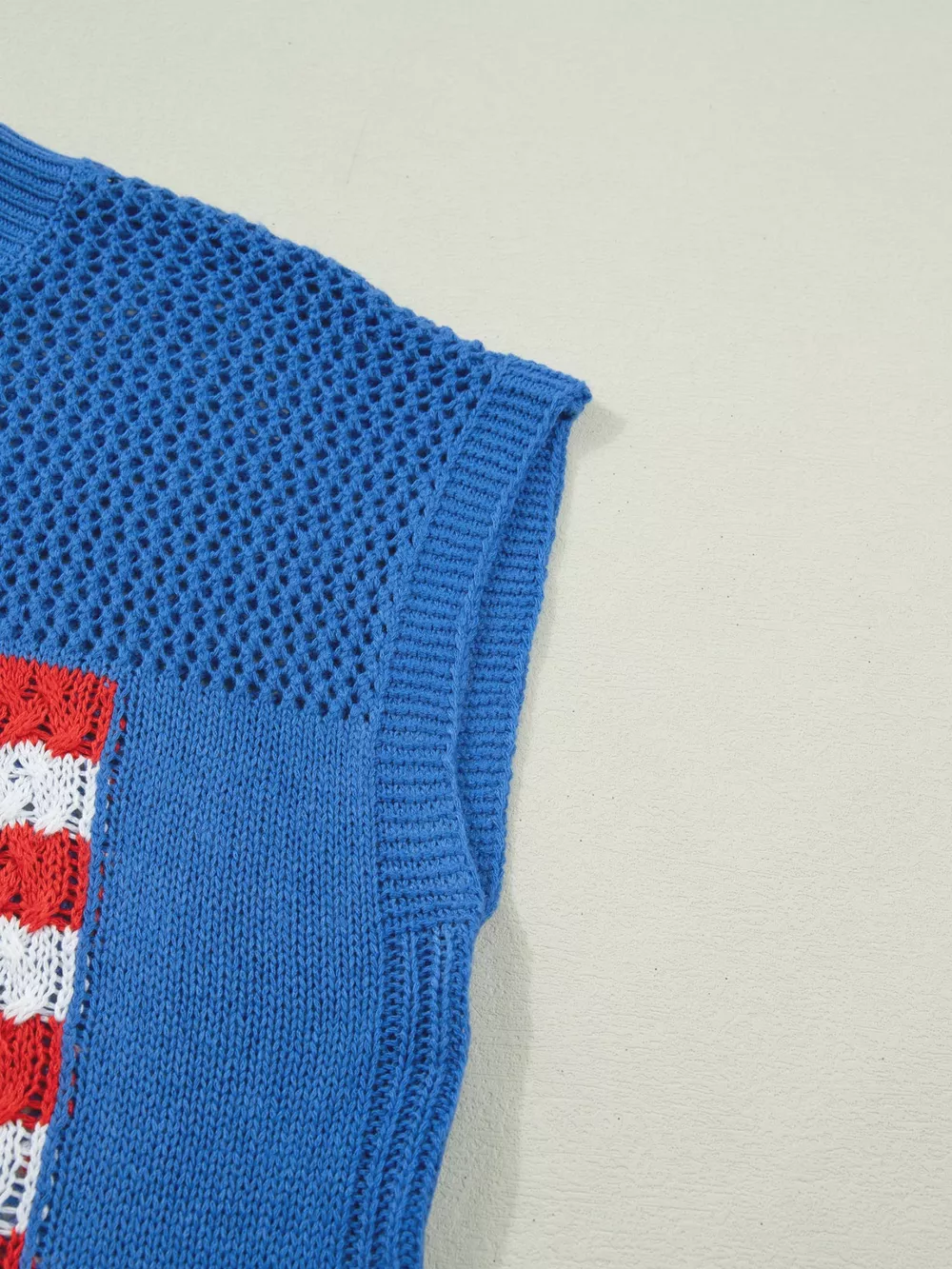 Flag Graphic Short Sleeve Sweater Top, image 2