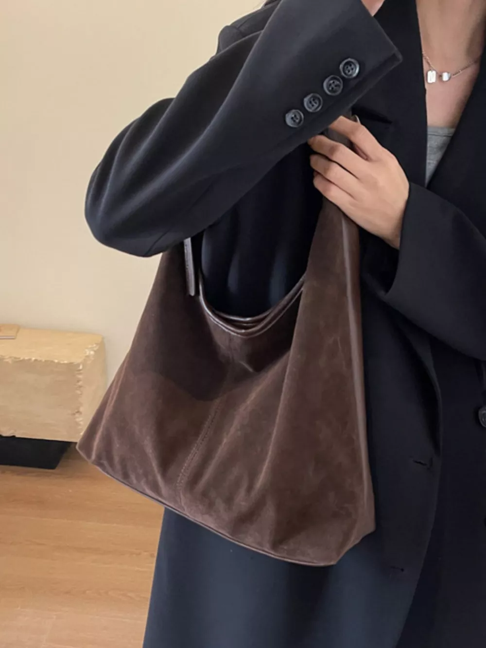 Vintage Suede Shoulder Bag, image 3