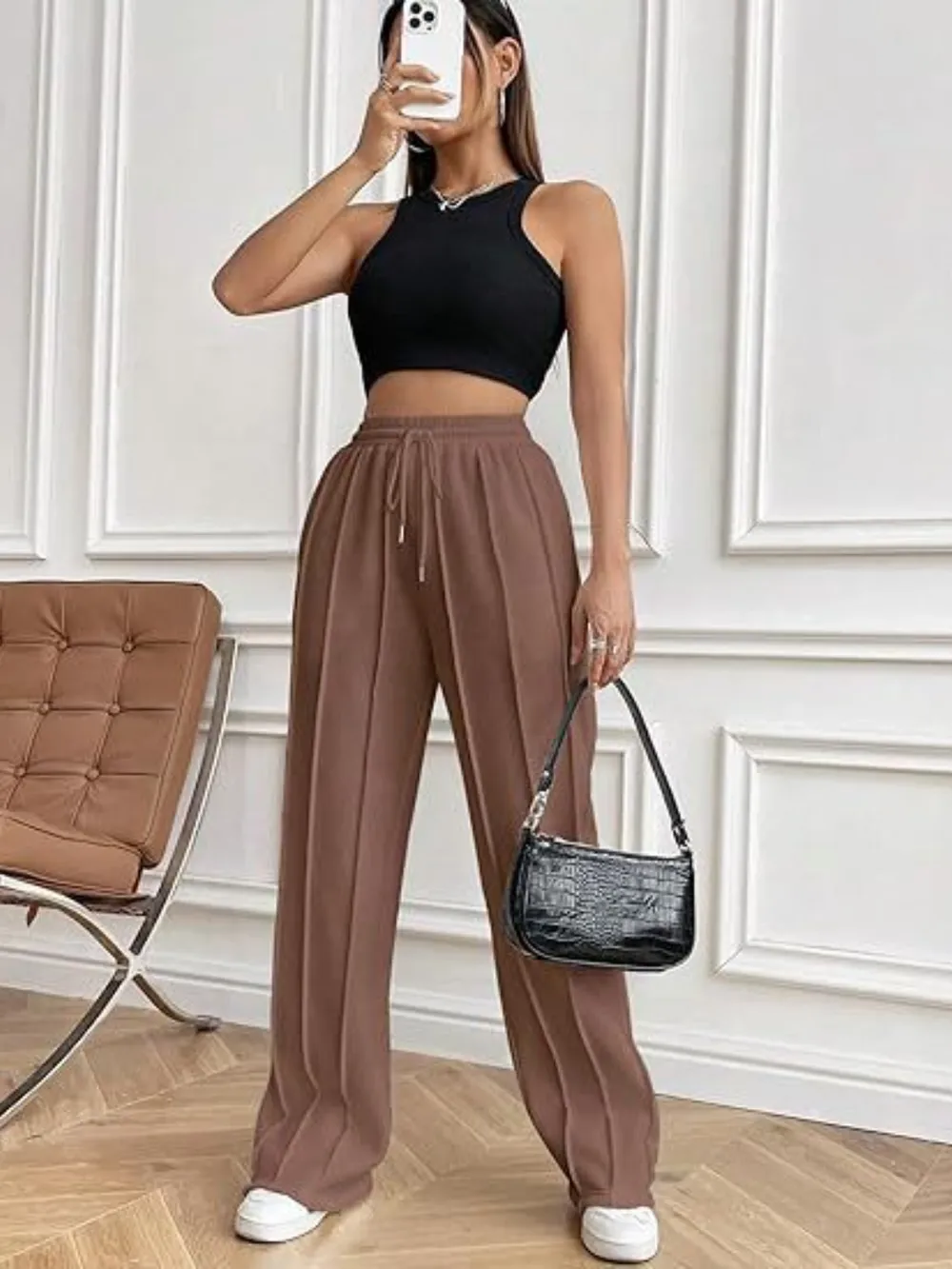 Drawstring Wide Leg Pants with Pockets, image 7