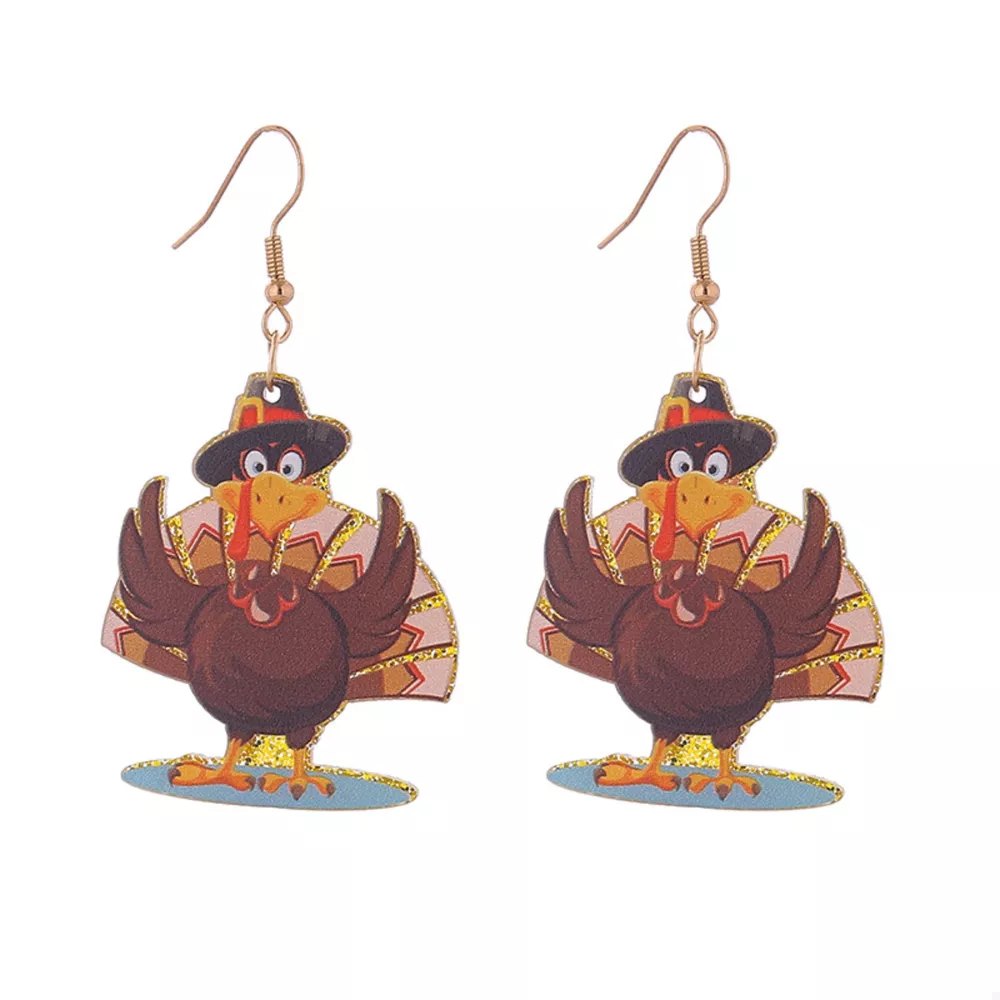 Thanksgiving Turkey Dangle Earrings