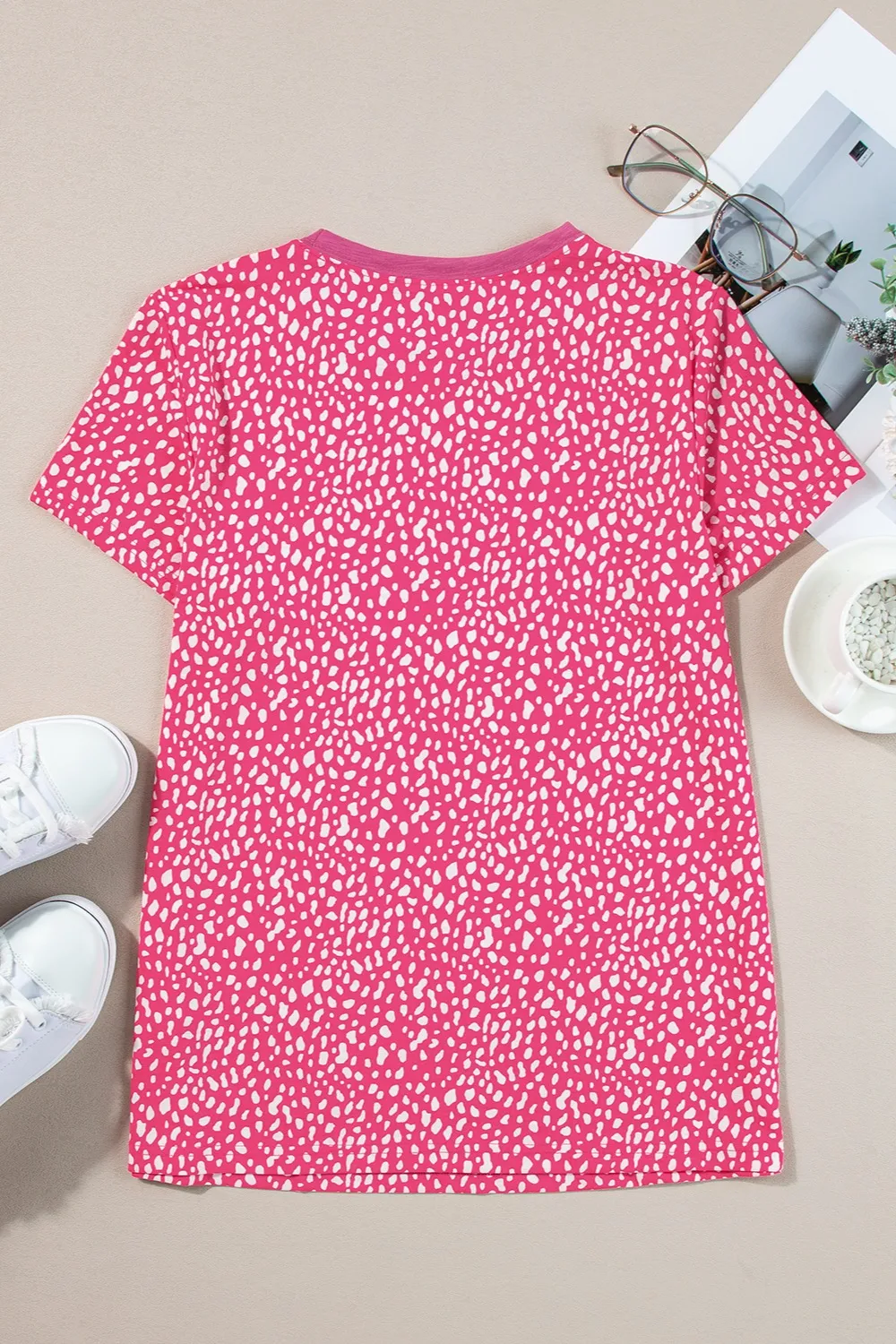Animal Print Round Neck Short Sleeve T-Shirt, image 7