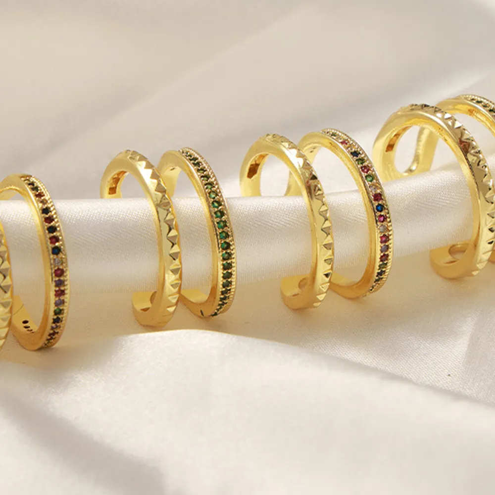Gold-Plated Czech Diamond Double-Layered Ring, image 8
