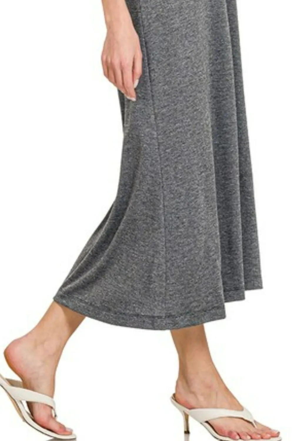 French Terry Twisted Strap Midi Dress, image 3