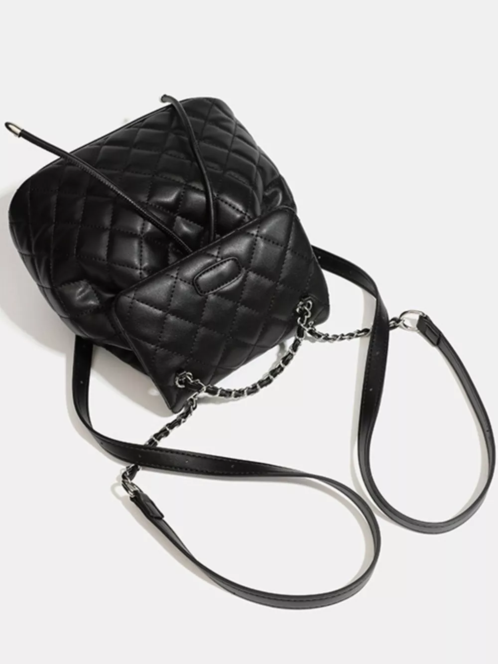 Quilted Chain Flap Backpack Bag, image 6