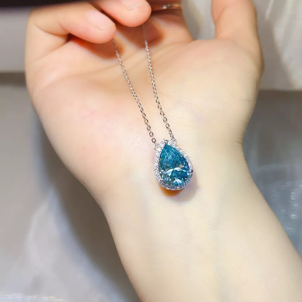 5 Carat 925 Sterling Silver Moissanite Pendant Necklace, image 4